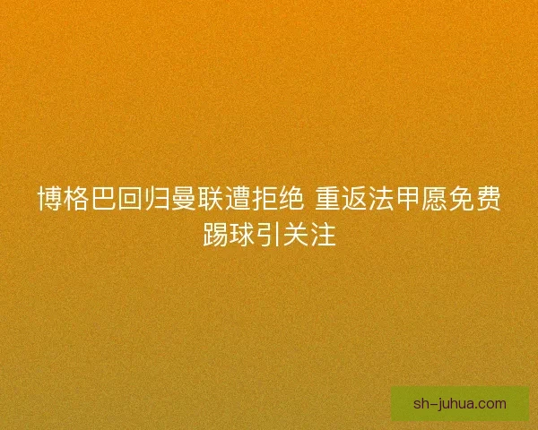 博格巴回归曼联遭拒绝 重返法甲愿免费踢球引关注